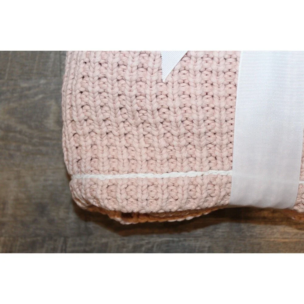 UGG HOME WAFFLE KNIT SWEATER THROW BLANKET PINK 50 X‎ 70 NEW